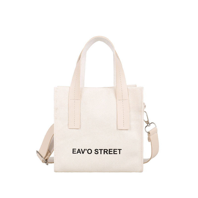 Student Canvas Crossbody Bag Women Solid Color Small Square Handbag - Image 5
