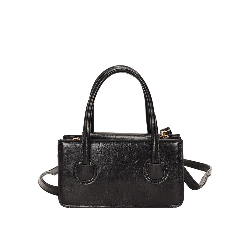 Autumn 2022 New Fashion Women's Bag Simple Textured Crossbody Handbag Solid Color Small Square Bag - Image 5