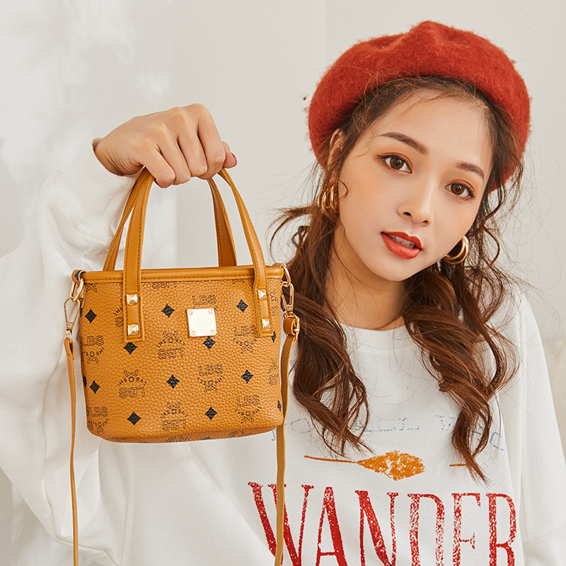 Women’s Printed Bucket Handbag 2023 Spring Summer Small Mini Coin Purse