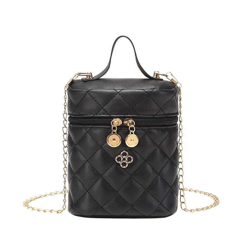 Embroidered Bucket Bag Women's Mini Handbag with Chain Strap - Image 5