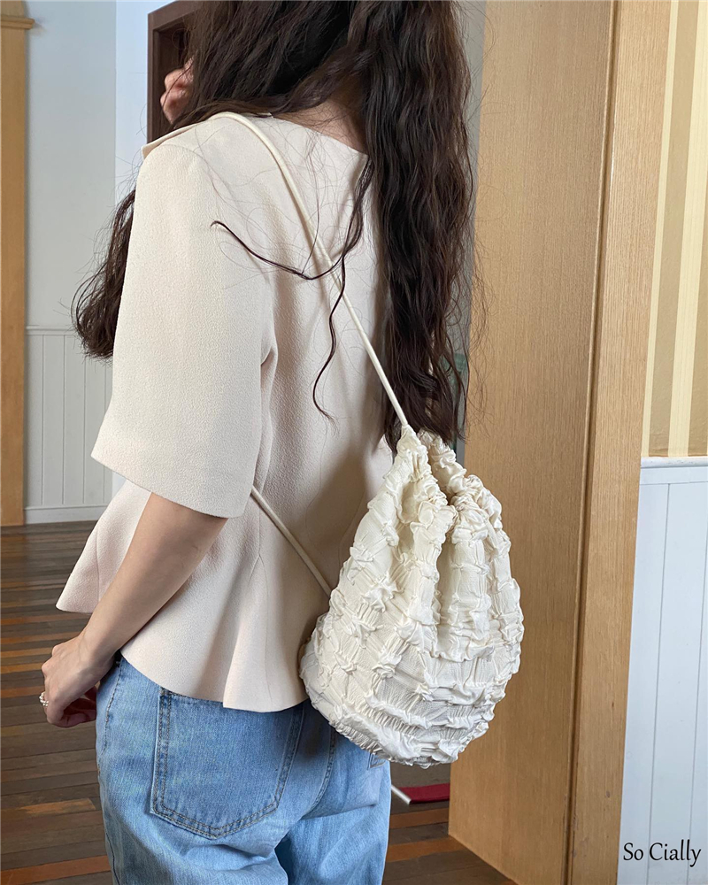 NOMORE Satin Bucket Bag Crossbody Shoulder Bag Korean Style