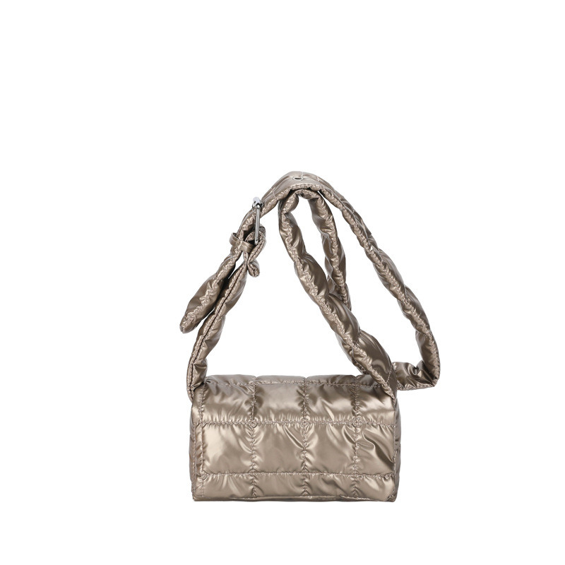 2023 New Embroidered Plaid Crossbody Small Square Bag Solid Color Phone Bag - Image 5
