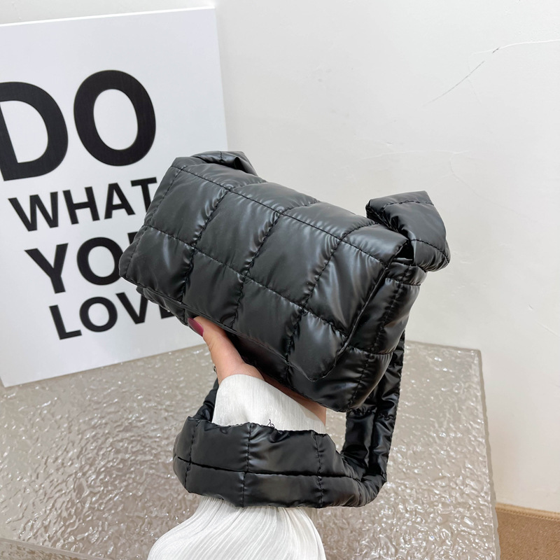2023 New Embroidered Plaid Crossbody Small Square Bag Solid Color Phone Bag - Image 2