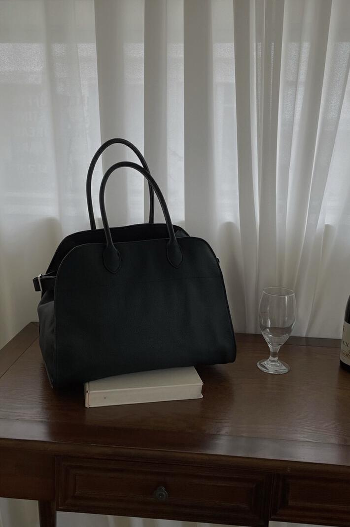MBH Top Grain Leather Litchi Texture Large Capacity Commuter Tote Handbag - Image 5