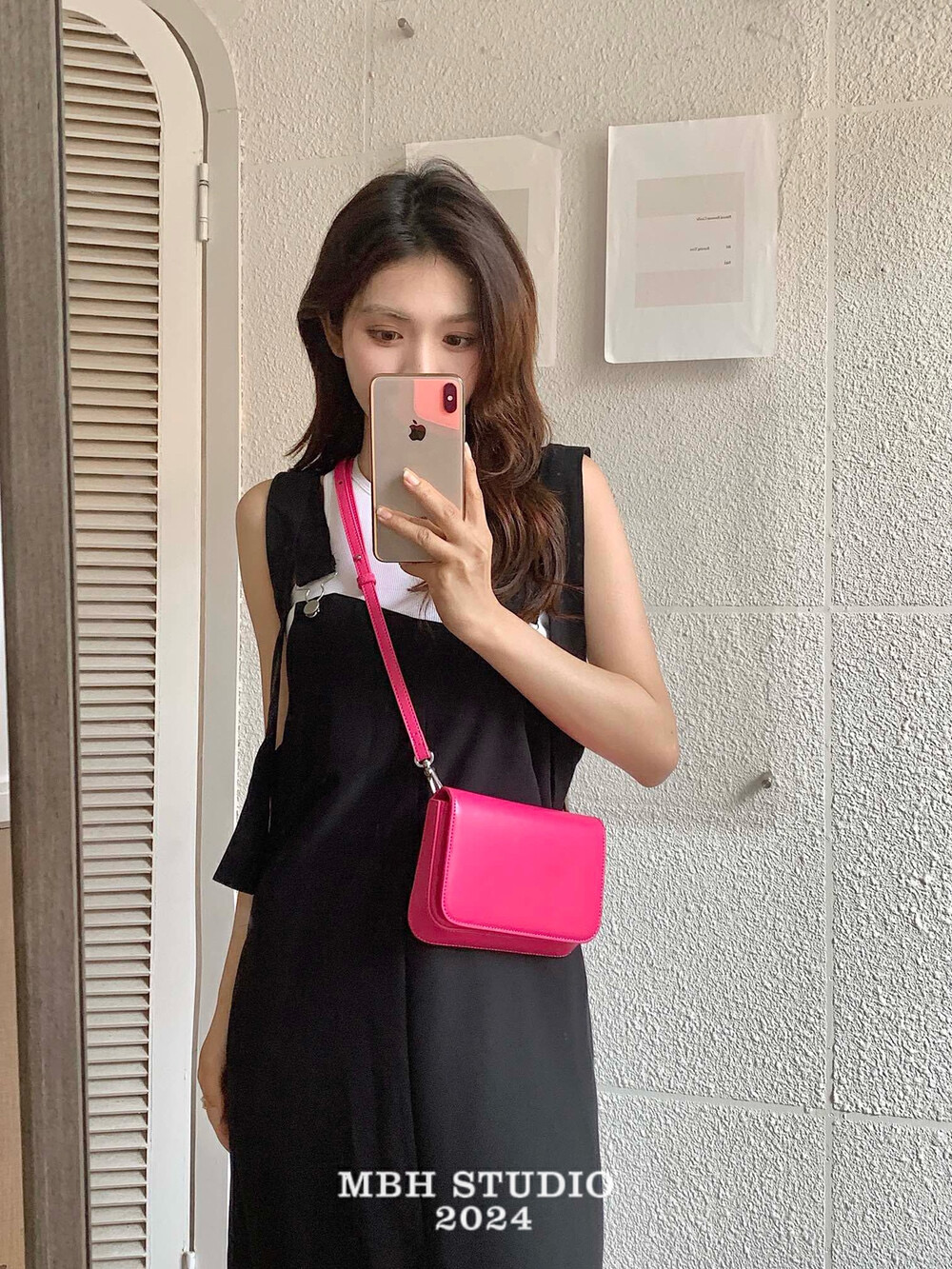 MBH Genuine Leather Mini Crossbody Phone Bag with Shoulder Strap